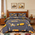 ZRNBAST Construction Kids Bedding Set for Boys Queen Size Trucks Dark Grey