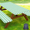 Smiry Picnic Table Cover with Bench Covers, Waterproof Elastic Fitted Tablecloths for