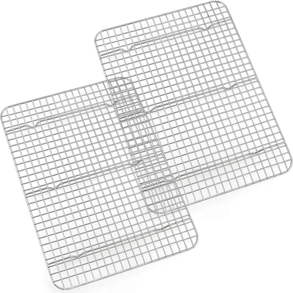 Cooling Rack Set of 2, E-far 1/2 Sheet Baking Racks, Stainless Steel for Oven Cooking and Roasting