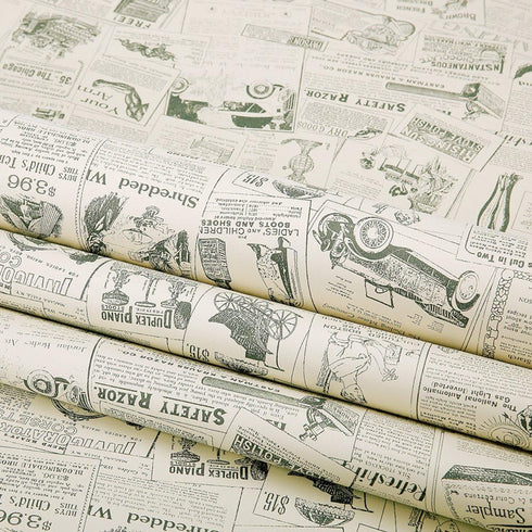 17.8 x 78 Inches Self-Adhesive Liner Paper, Removable Shelf Liner for Kitchen Home Decor, Newspaper