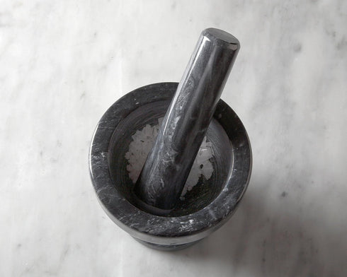 Fox Run Marble Mortar and Pestle Set, 4.5", Black