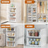 Neprock Stackable Plastic Storage Drawers, 4 Pack Open Storage Bins for Closet Organizers and Storage, Clothes