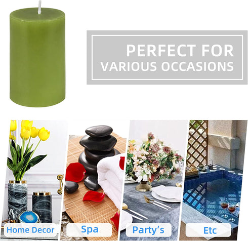 Jeco Sage Green Pillar Candle - 2” Diameter by 3” Height, CPZ-2311