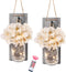 Besuerte Rustic Wooden Wall Hanging Decor with LED String Lights - Set of 2 Grey