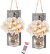 Besuerte Rustic Wooden Wall Hanging Decor with LED String Lights - Set of 2 Grey