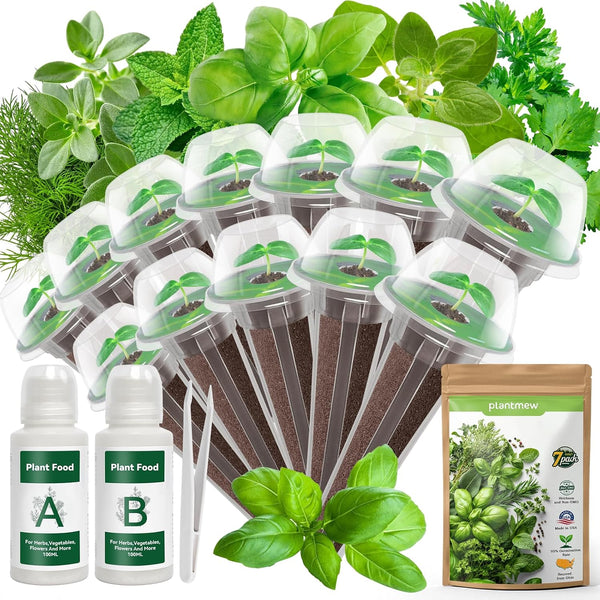 12-Pod Gourmet Herb Seed Kit Compatible with All Hydroponics, 7 Pack Varieties
