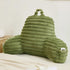 Memfydu Faux Fur Fluffy Sage Reading Pillow with Pockets, Luxury Striped Plush Decorative,