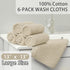 6PC 13"x13" Set, Cotton Washcloths - | Quick Dry | Soft | Light Weight | Absorbent | Hotel Quality, Luxury Wash Cloths