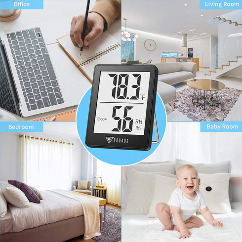 2 Pack 5s DOQAUS Humidity Meter, Room Thermometer Indoor, Hygrometer with Fast Refresh, Temperature Humidity Monitor