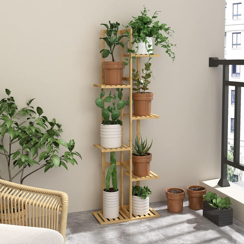 6 Laiensia Bamboo Plant Stand Rack Tier,Multiple Stand Holder Shelf Rack, Indoor&Outdoor Planter Display Shelves
