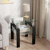 Glass Side Table 2-Tier Modern Glass Top Corner Table Living Room Square