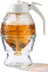 PAULSWAY Not Chromed Glass Honey Dispenser, Food-Grade ABS White Lid No Drip