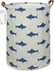 FANKANG Storage Basket, Nursery Hamper Canvas Laundry Basket, Large Foldable for Kids, Office, Clothes, Toys (Shark)