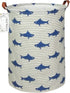 FANKANG Storage Basket, Nursery Hamper Canvas Laundry Basket, Large Foldable for Kids, Office, Clothes, Toys (Shark)