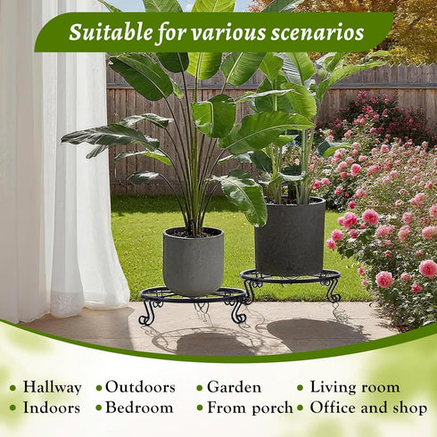 Aivkoif 1/2/4 Pack 10/12 Inch (10IN2PCS) Heavy Duty Iron Plant Stands - Rustproof Metal Flower Pot Holder for Indoor