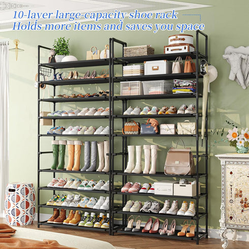 40 10 Closet, Simple Trending Tall Shoe Rack Storage Holds Pairs, Tier Shoe Organizer Shelf Large Capacity for Entryway