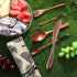 OKA Reusable Wooden Travel Cutlery Set, Japanese Style Lunch Utensil Set with Case, 9 Pcs Wooden Flatware.