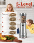 Set Set 4.5 oz 1.8" Electric Salt and Pepper Grinder with Storage Base, Stainless Steel Rechargeable Salt and Pepper