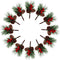QLINLEAF Christmas Red Berry Stem Floral Pine Cone Artificial Branch Evergreen Decoration -