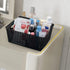 Asking 4-Pack Plastic Weave Storage Basket, Black Plastic Organizing Baskets