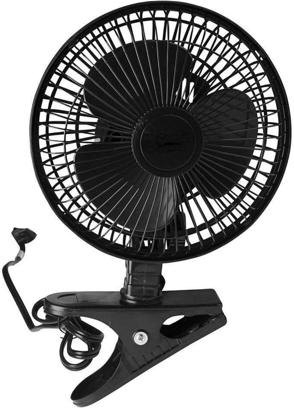 JOEY'Z 6 INCH Clip-On Fan, 2 Speed Adjustable Tilt, Whisper Quiet Operation, Portable Fan in Black