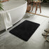 LOCHAS Black Luxury Shaggy Bathroom Rug, 24 x 17 Inch, Washable Non-Slip Plush Chenille Bath Mat for Shower
