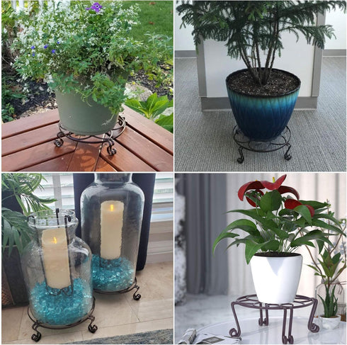 11.8x6 Inches Yimobra Tall Plant Stand Outdoor, Metal Planter Stands for Indoor Plants, Heavy Duty Pots Holder, Garden