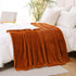 5060 Cozy Burnt Orange Sherpa Fleece Throw Blanket for Couch Sofa Bed,Double Side Soft Fuzzy Plush Thick Flannel
