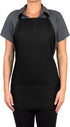3 Pack 6 KNG Black Pocket Adjustable Bib Apron for Men and Women
