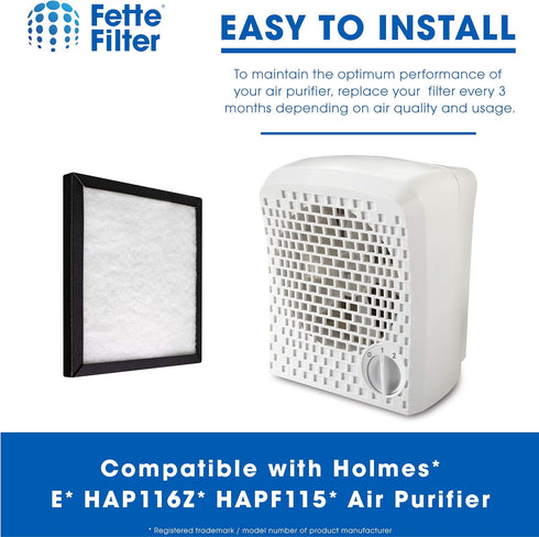 Fette Filter Replacement Filters Compatible with Holmes Filter E, Activated Carbon & Multi Layer, Pack of 2