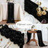 SRIZIAN 10ft Black Cheesecloth Table Runners, Wide Gauze Boho Table Runners for Bridal Shower Wedding Birthday Party