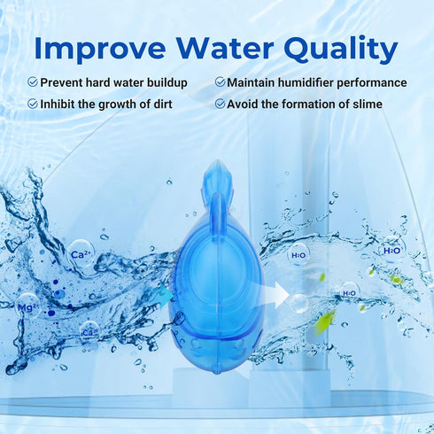 Funmit 6 Pack Universal Humidifier Cleaner Fish, Compatible with Most Humidifiers and Fish Tanks, Blue