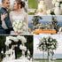 Tifuly White Roses Artificial Flowers, 12 pcs Realistic Single Long Stem Fake Silk Roses Bouquet for Home Wedding Decor
