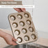 Mini Muffin Pan, Premium Small Cupcake Pans, Carbon Steel 12-Cup Muffin Tin, Versatile Non-Stick Bakeware