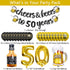 50th Birthday Decorations - Black Gold 50 Year Anniversary Supplies, Cheers To 50 Years Banner, Latex Balloon, Foil