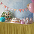 DecorRack Table Skirt, 29 in x 14 ft - BPA Free Plastic Disposable Rectangular Tablecloth Skirt, Gold
