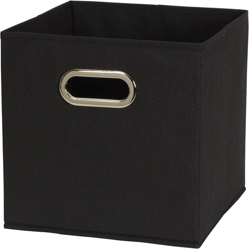 6 Set, Grommet Household Essentials Foldable Fabric Storage Bins Piece Strong Poly-Woven Fabric, Sturdy Chipboard