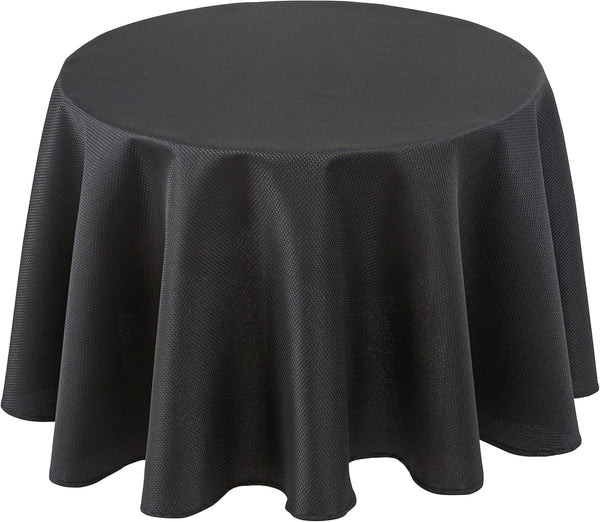 Biscaynebay Textured Fabric Round Tablecloths 60", Black Water Resistant Table Cloth for Dining and Parties