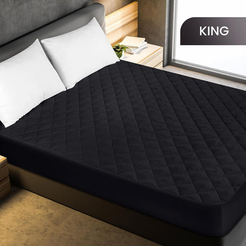 Utopia Bedding Quilted Fitted Mattress Pad (King), Elastic Protector, Stretches up to 16 Inches Deep, Machine Washable