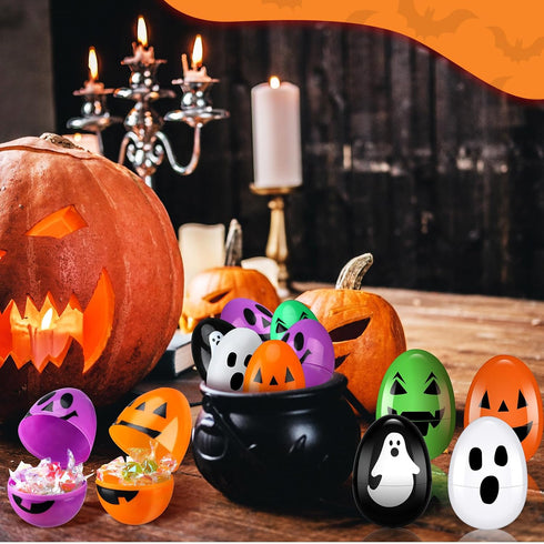 Libima 200 3" Pcs Easter Eggs Plastic Eggs with Ghost Easter Skull Empty Bulk Fillable for Egg Hunt Party Favors Basket