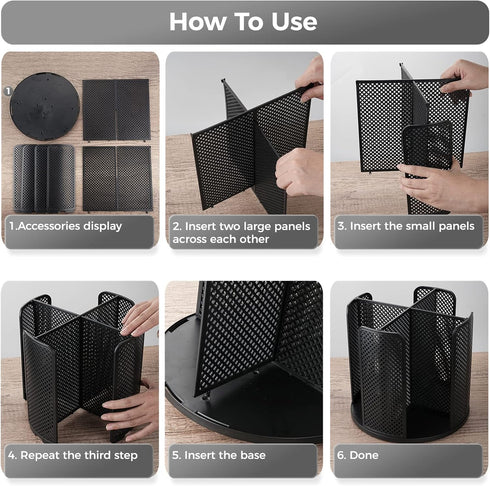 Rotatable Cup and Lid Organizer with 4 Compartments, Coffee Cup Dispenser for Countertop, Bathroom, Kitchen, Coffee