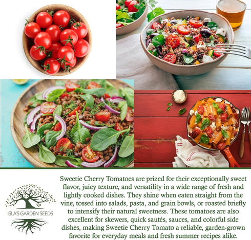 250+ Sweetie Cherry Tomato Seeds (Solanum lycopersicum) Non-GMO & Heirloom Seeds, Extra Sweet Flavor, Ideal