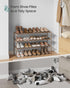 3-Tier 16-20 11.8 36.2 21.7 Inches, ULSA303K01 SONGMICS Shoe Rack, Shoe Organizer, Metal Storage Shelf, Upright