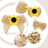 Syhood 12 Pieces Sunflower Burlap Bow 3 Inch, Summer Artificial Handmade Wreath Bow for Crafts Home Decoration