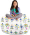 Posh Creations Stuffable Kids Stuffed Animal Storage Bean Bag Chair Cover -