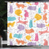 Ambesonne Cat Shower Curtain, Colorful Cats Modern Line Art, Cloth Fabric Bathroom Decor, 69" W x 70" L