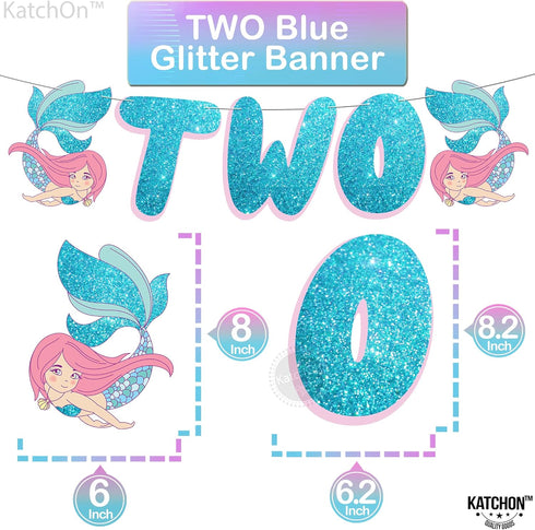 KatchOn Mermaid 2nd Birthday Decorations, Pack of 8