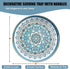 13 Round Cyan Decorative Tray for Coffee Table, Ottoman, Plastic Serving Platter Tray with Handles for Entertaining