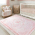 REBBORUG 4x6 Pink Rug for Office Under Desk Rolling Chairs - Small Classroom Rug Reading Corner,Washable Bow Floral
