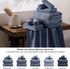 18 Set-6 Sheets,6 Towels,6 Set Pcs Purple Blue Family Towels Bath Hand Washcloths Soft Polyester Towels Absorbent